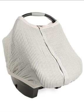 Striped Gray and White Carseat & Stroller cover